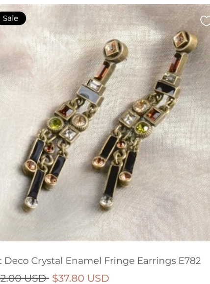 Art Deco Shelley Cooper Sweet Romance earrings - Picture 3 of 5